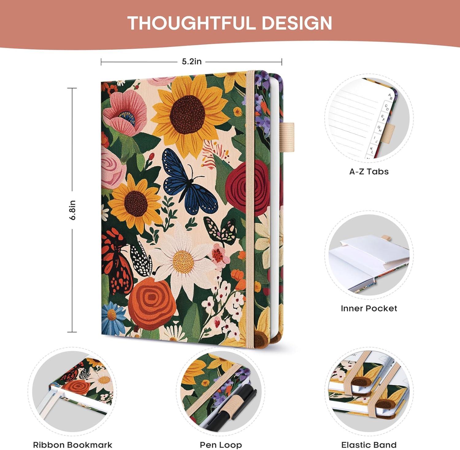 image:imageTaja Password Keeper Book with Alphabetical Tabs Small Password Books for Seniors Password Notebook for Internet Website Address Log in Detail Password Logbook to Help You Stay Organized Rose GoldOSunflower