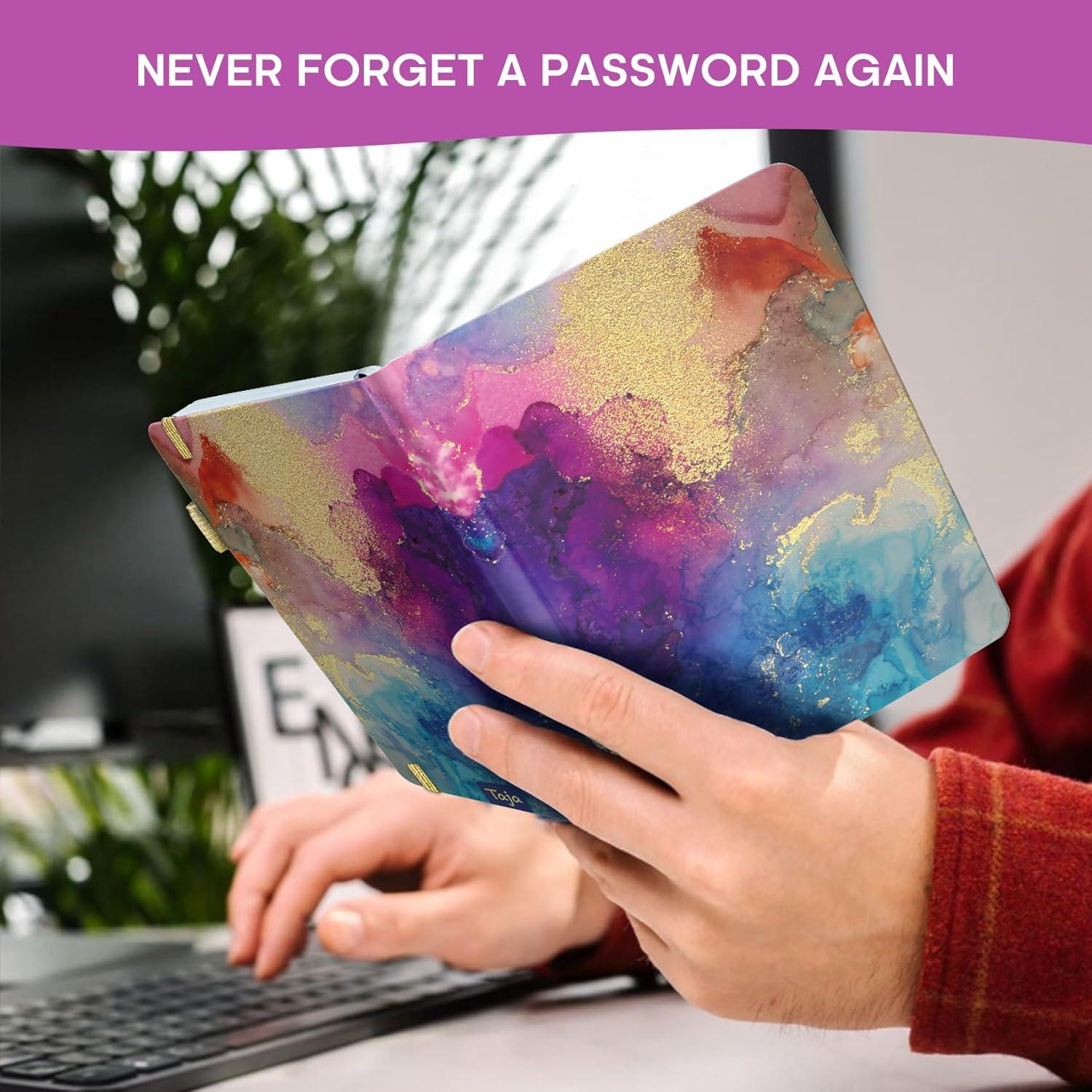 image:imageTaja Password Keeper Book with Alphabetical Tabs Small Password Books for Seniors Password Notebook for Internet Website Address Log in Detail Password Logbook to Help You Stay Organized Rose GoldBColor Splash