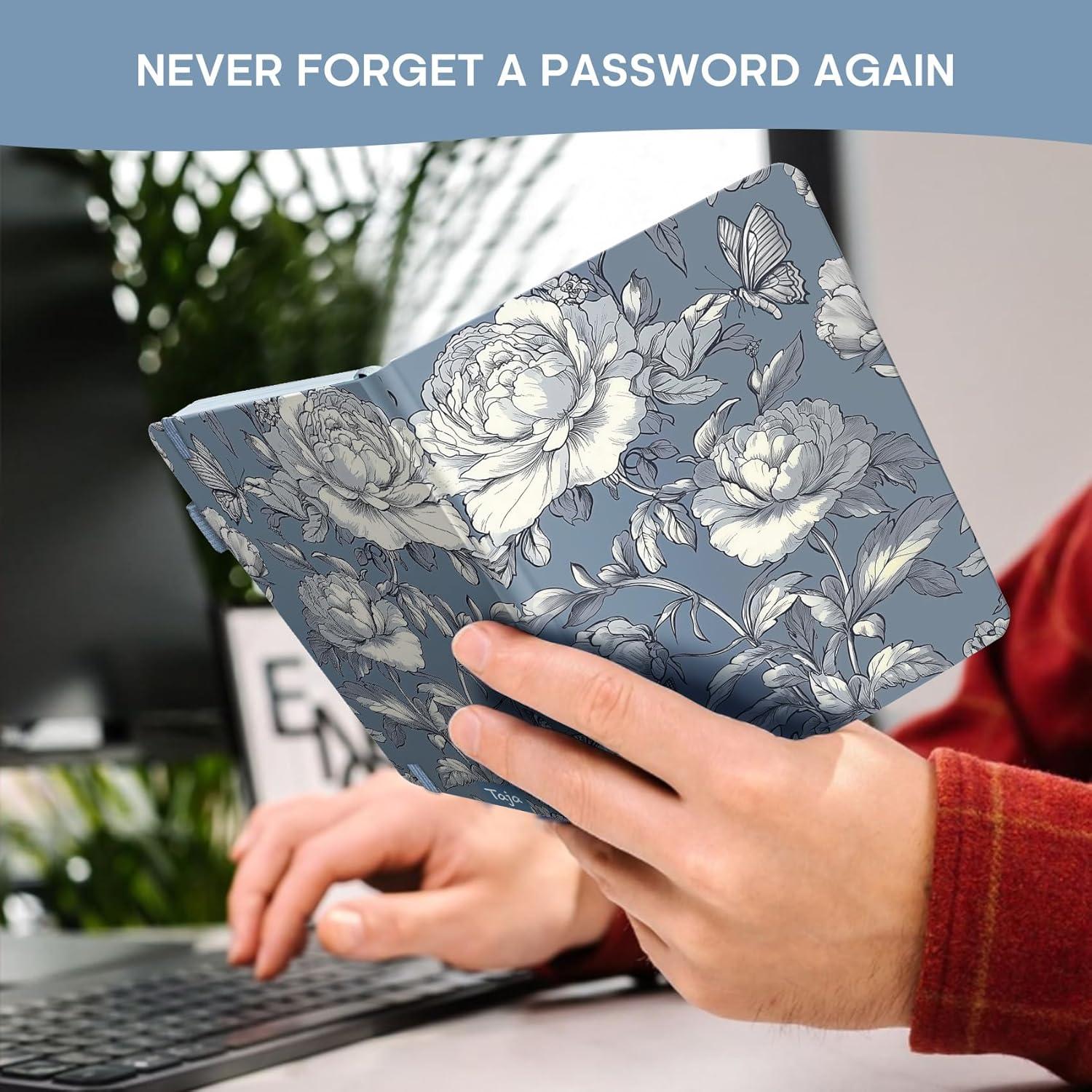 image:imageTaja Password Keeper Book with Alphabetical Tabs Small Password Books for Seniors Password Notebook for Internet Website Address Log in Detail Password Logbook to Help You Stay Organized Rose GoldDButterfly Peony