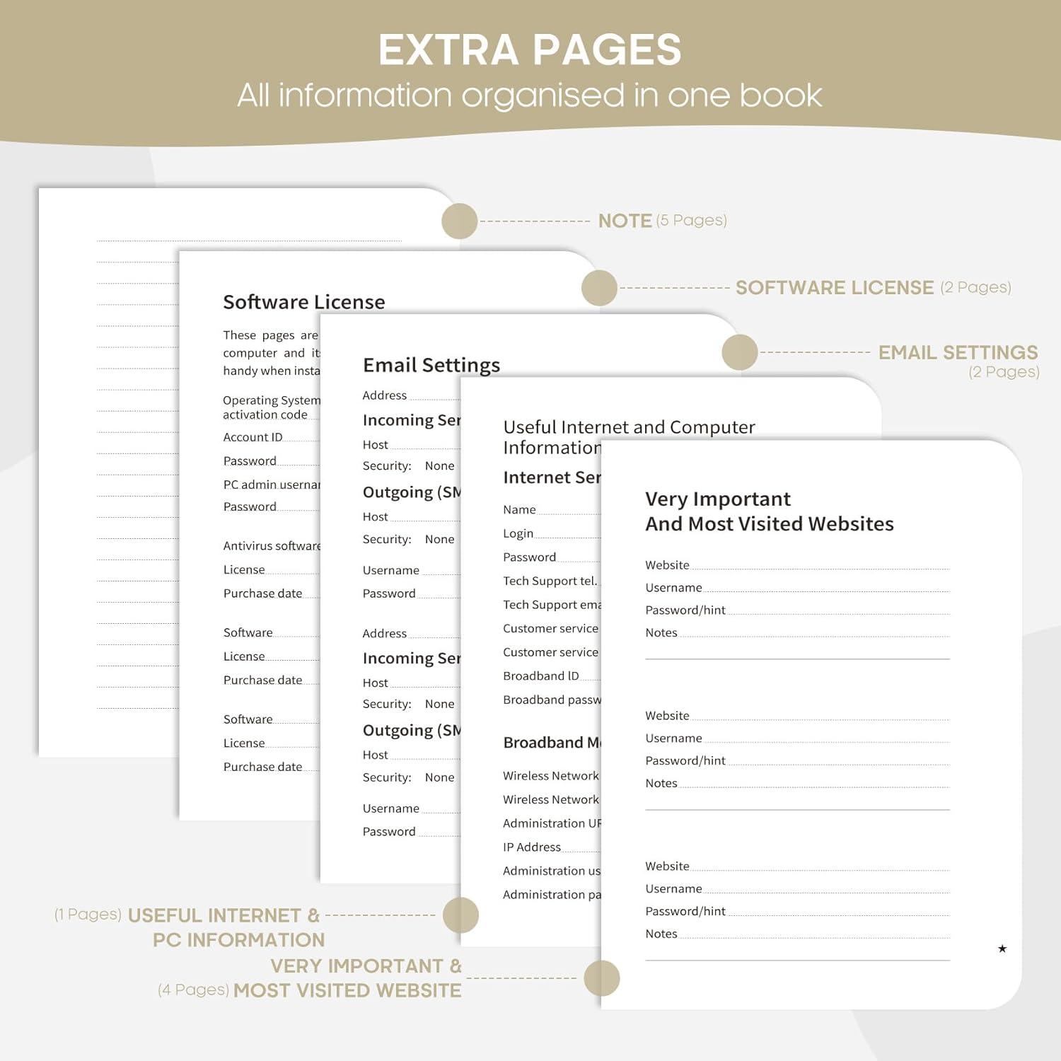 image:imageTaja Password Keeper Book with Alphabetical Tabs Small Password Books for Seniors Password Notebook for Internet Website Address Log in Detail Password Logbook to Help You Stay Organized Rose GoldABeige