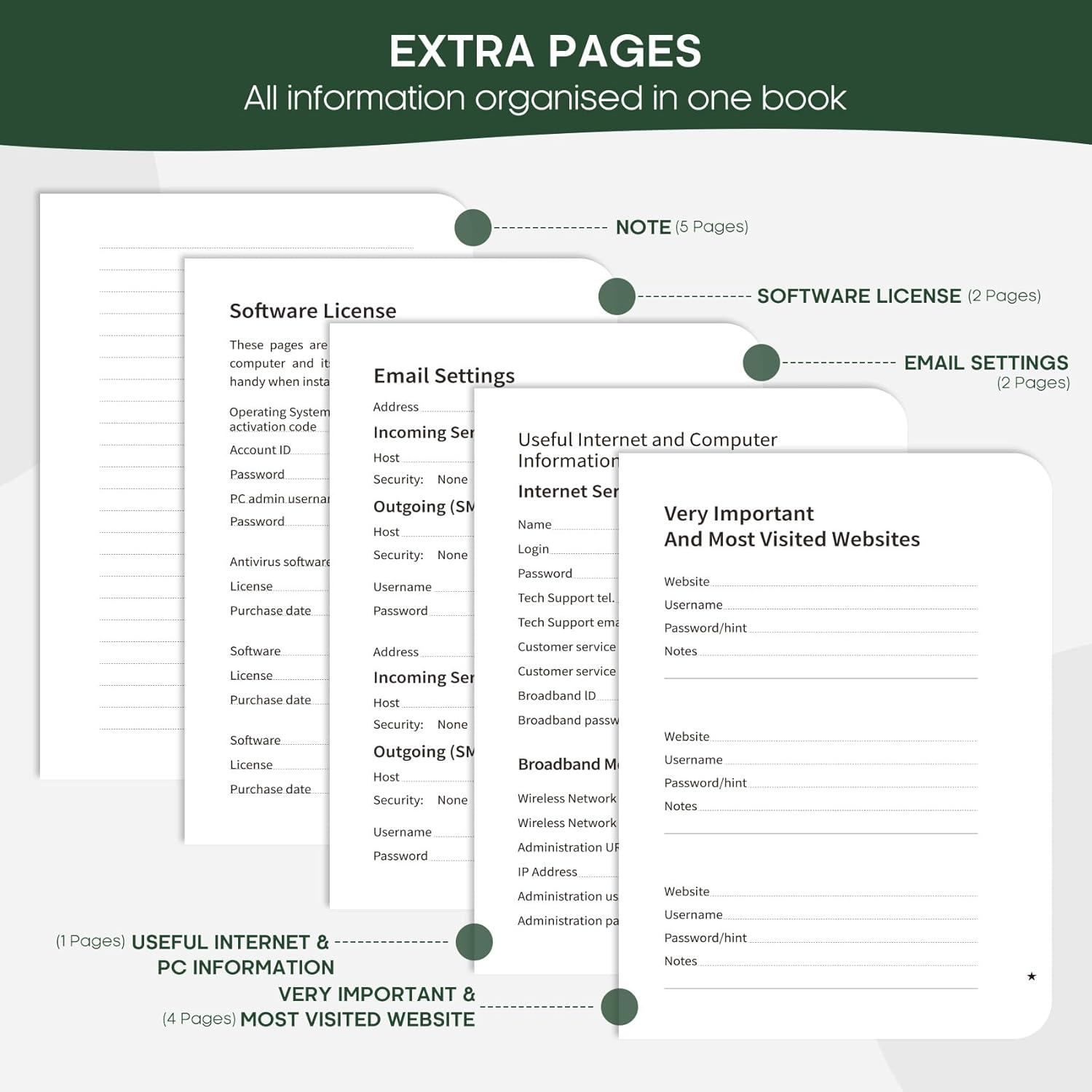 image:imageTaja Password Keeper Book with Alphabetical Tabs Small Password Books for Seniors Password Notebook for Internet Website Address Log in Detail Password Logbook to Help You Stay Organized Rose GoldADark Green