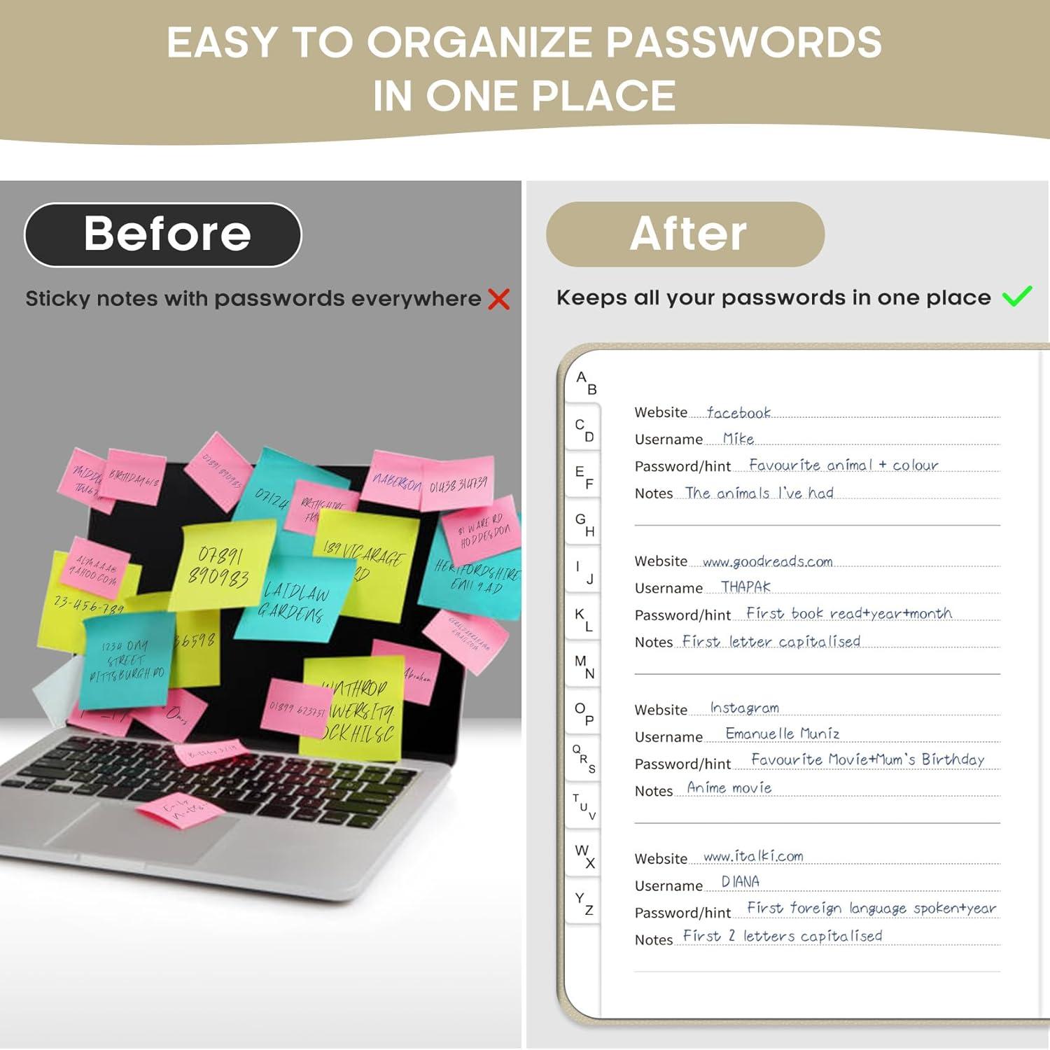 image:imageTaja Password Keeper Book with Alphabetical Tabs Small Password Books for Seniors Password Notebook for Internet Website Address Log in Detail Password Logbook to Help You Stay Organized Rose GoldABeige
