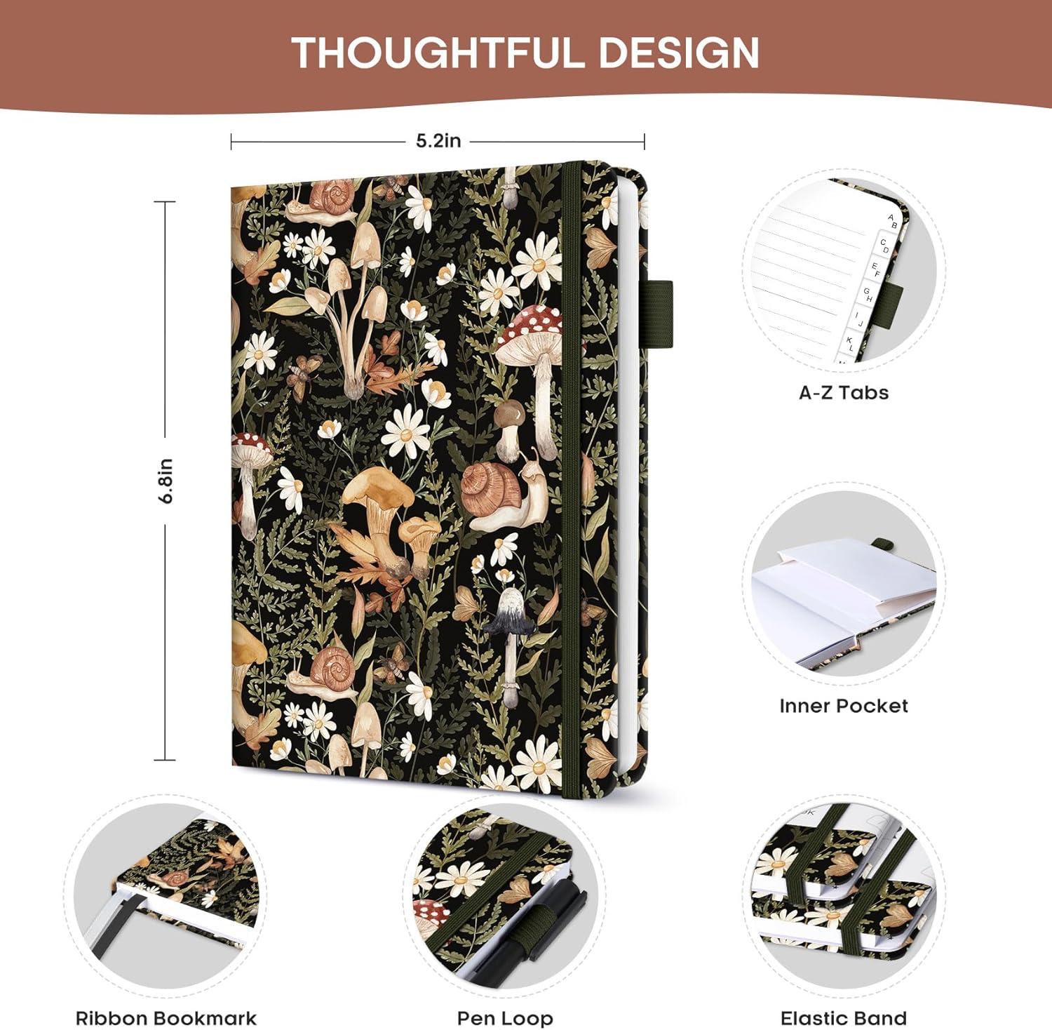 image:imageTaja Password Keeper Book with Alphabetical Tabs Small Password Books for Seniors Password Notebook for Internet Website Address Log in Detail Password Logbook to Help You Stay Organized Rose GoldEMushroom