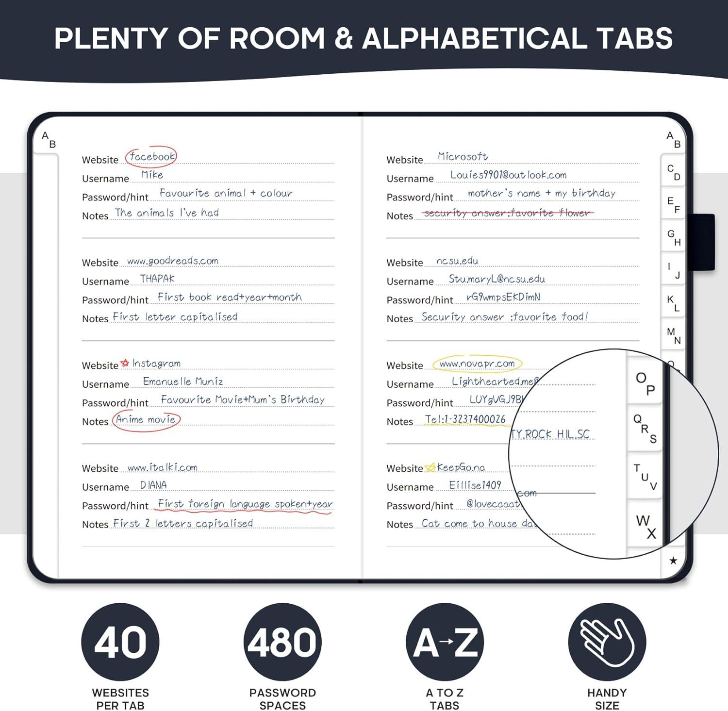 image:imageTaja Password Keeper Book with Alphabetical Tabs Small Password Books for Seniors Password Notebook for Internet Website Address Log in Detail Password Logbook to Help You Stay Organized Rose GoldBGarden Bird