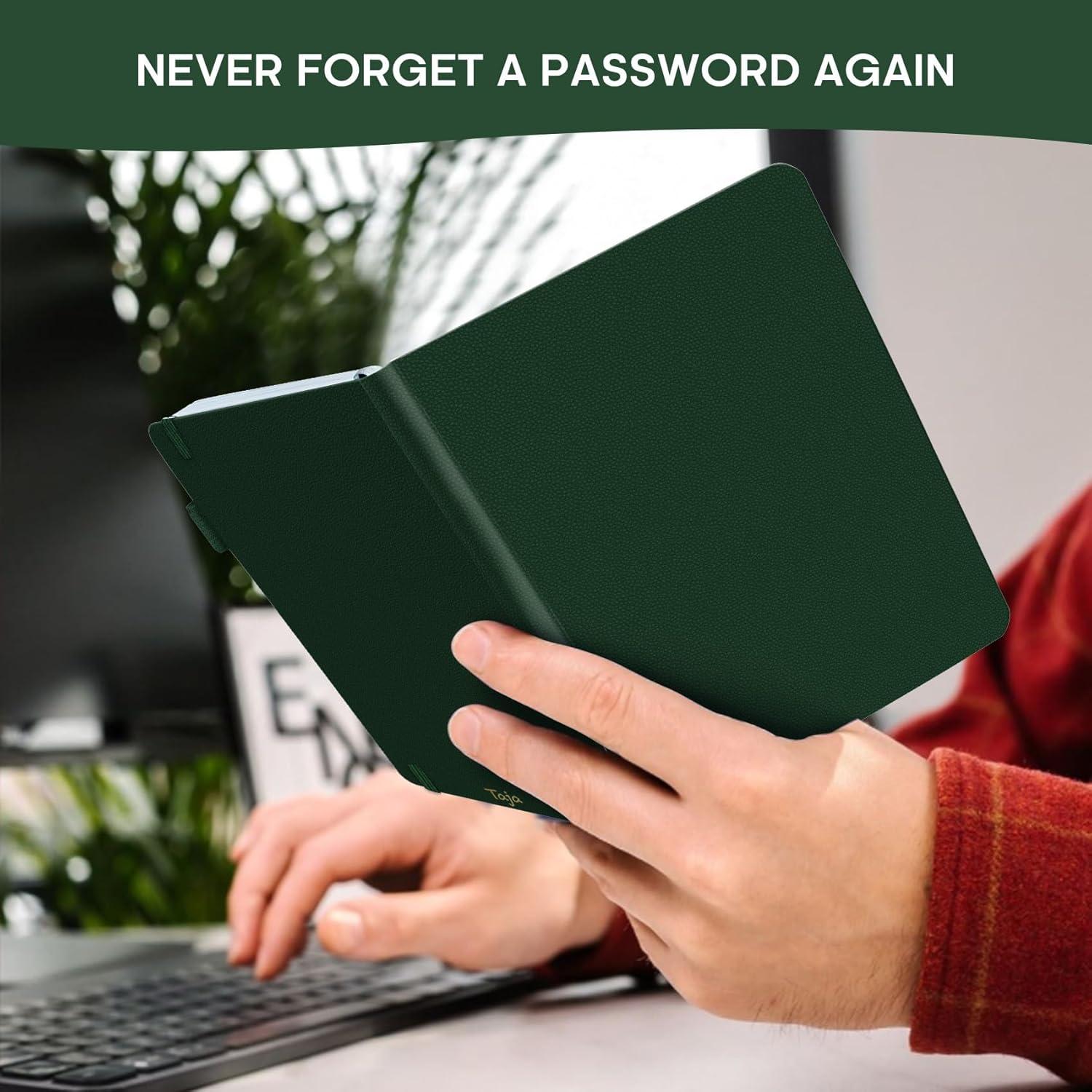 image:imageTaja Password Keeper Book with Alphabetical Tabs Small Password Books for Seniors Password Notebook for Internet Website Address Log in Detail Password Logbook to Help You Stay Organized Rose GoldADark Green