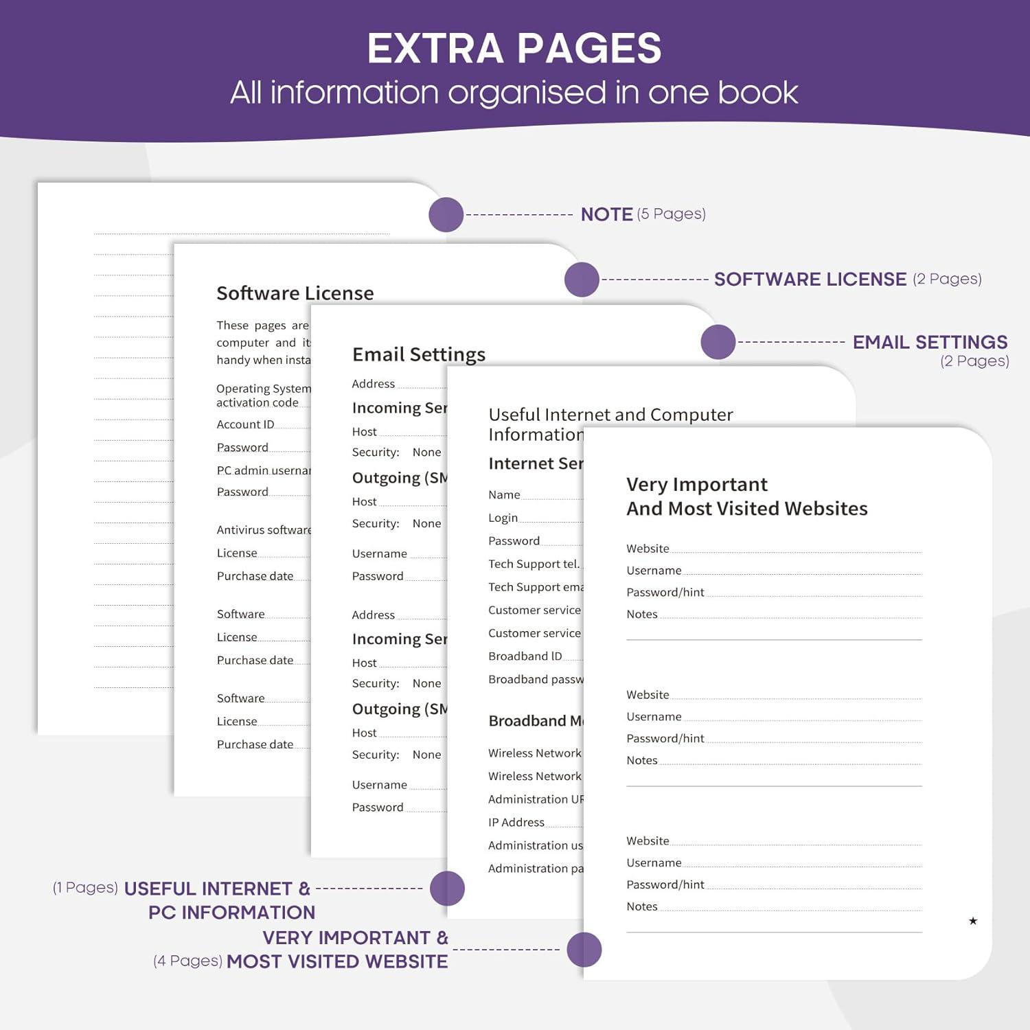 image:imageTaja Password Keeper Book with Alphabetical Tabs Small Password Books for Seniors Password Notebook for Internet Website Address Log in Detail Password Logbook to Help You Stay Organized Rose GoldCPurple