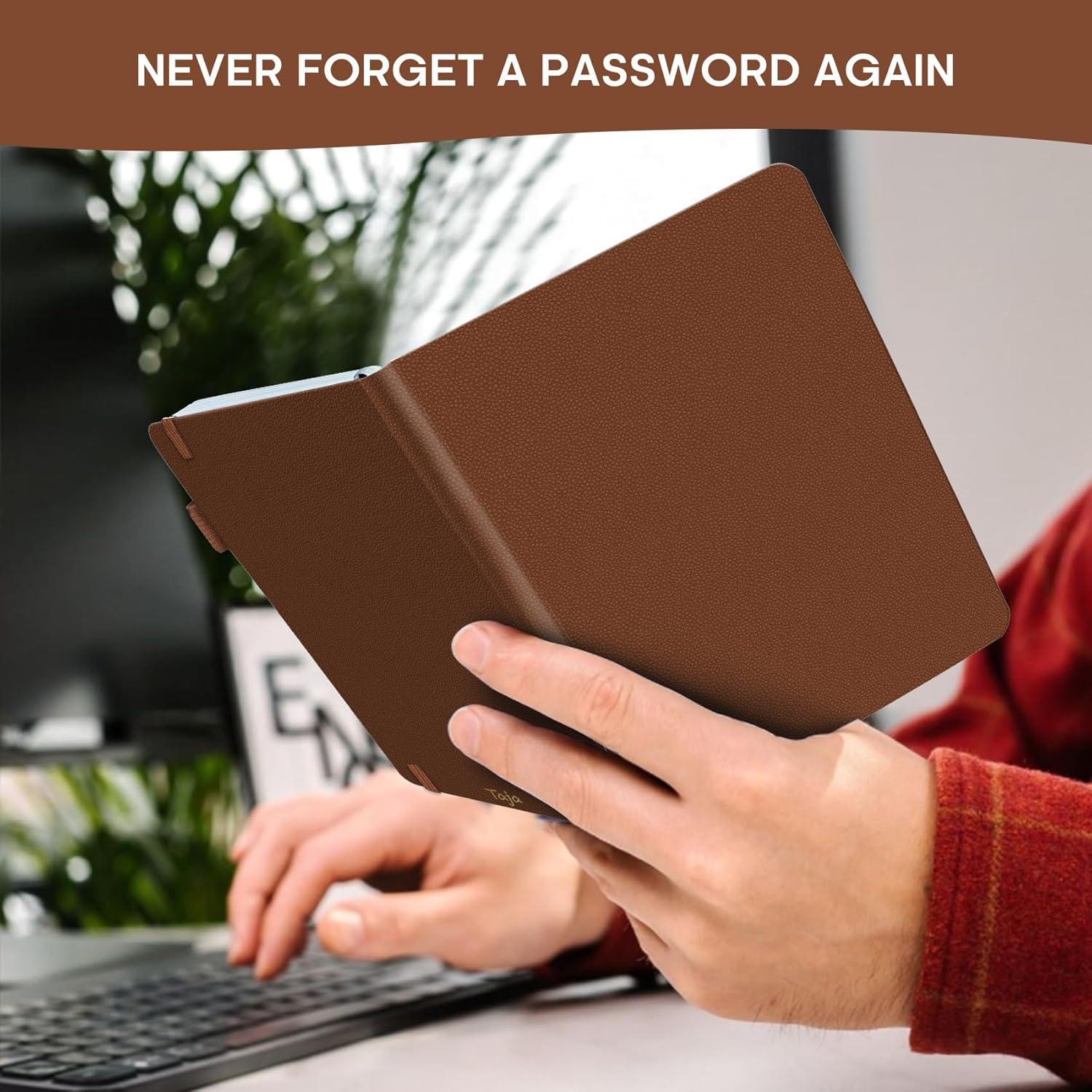 image:imageTaja Password Keeper Book with Alphabetical Tabs Small Password Books for Seniors Password Notebook for Internet Website Address Log in Detail Password Logbook to Help You Stay Organized Rose GoldBBrown