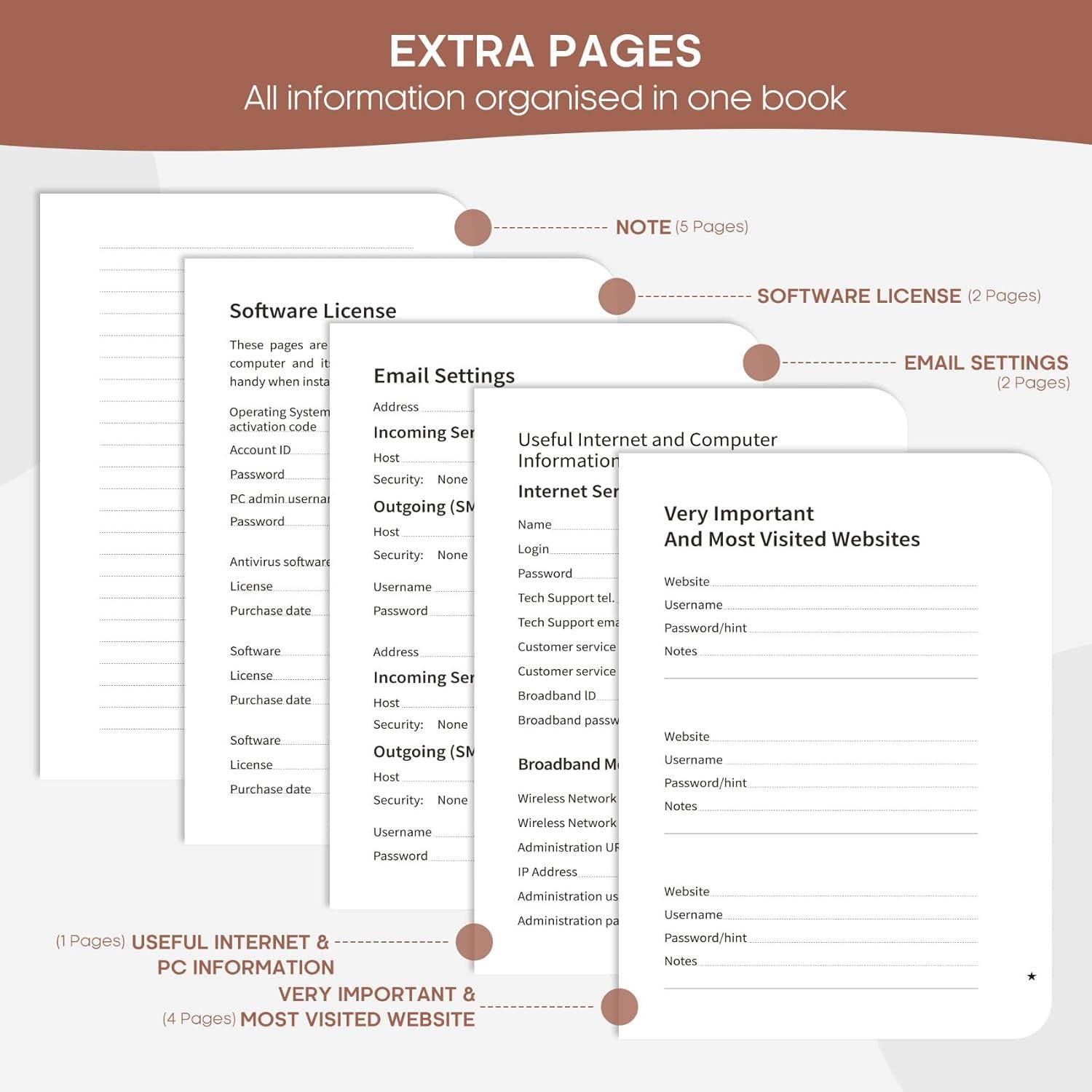 image:imageTaja Password Keeper Book with Alphabetical Tabs Small Password Books for Seniors Password Notebook for Internet Website Address Log in Detail Password Logbook to Help You Stay Organized Rose GoldEMushroom