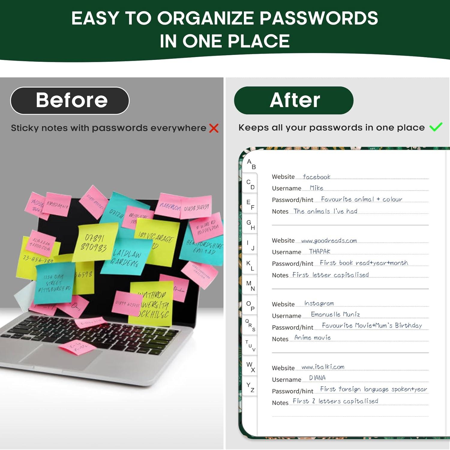 image:imageTaja Password Keeper Book with Alphabetical Tabs Small Password Books for Seniors Password Notebook for Internet Website Address Log in Detail Password Logbook to Help You Stay Organized Rose GoldCButterfly