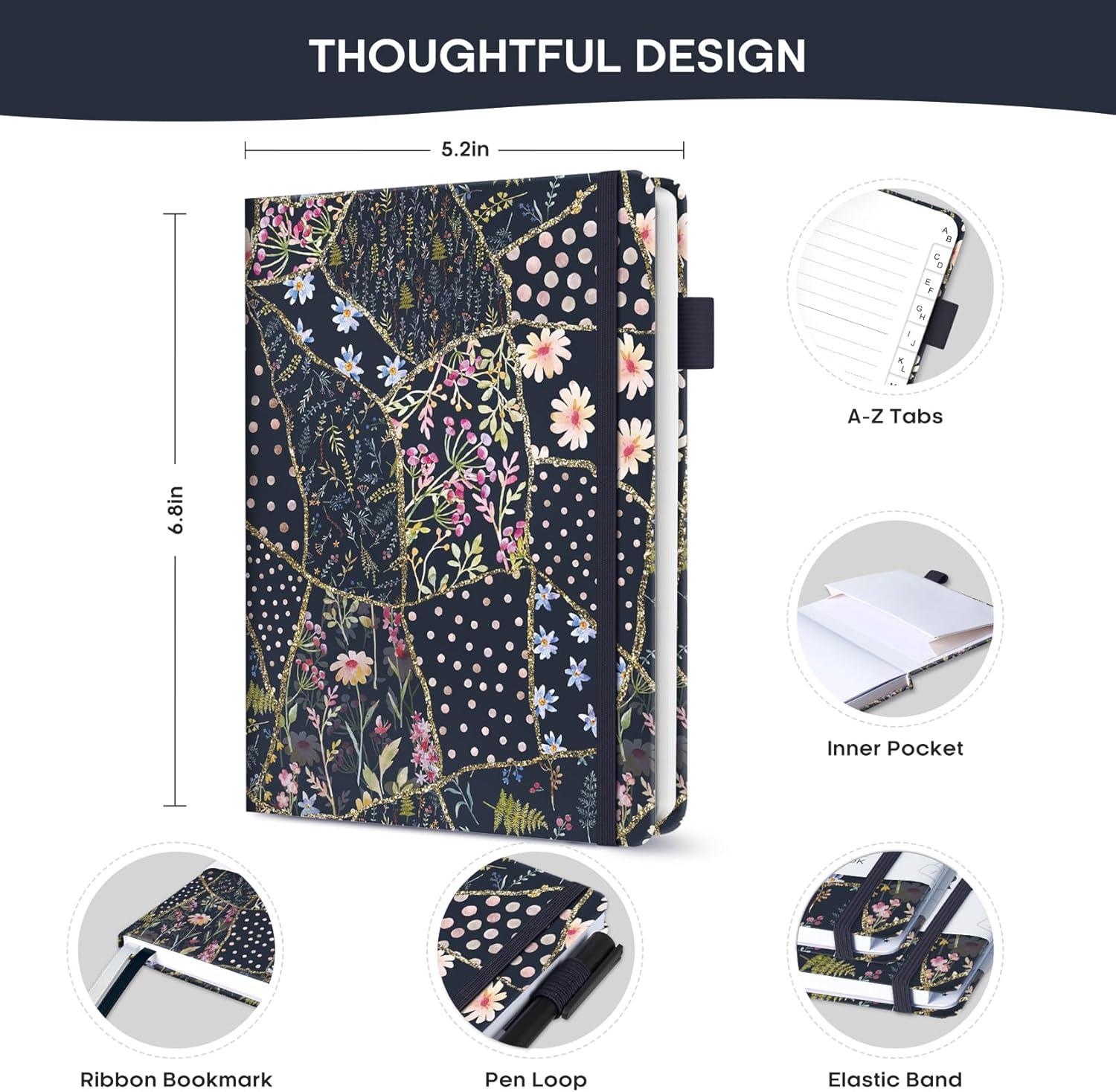 image:imageTaja Password Keeper Book with Alphabetical Tabs Small Password Books for Seniors Password Notebook for Internet Website Address Log in Detail Password Logbook to Help You Stay Organized Rose GoldZPatchwork Floral