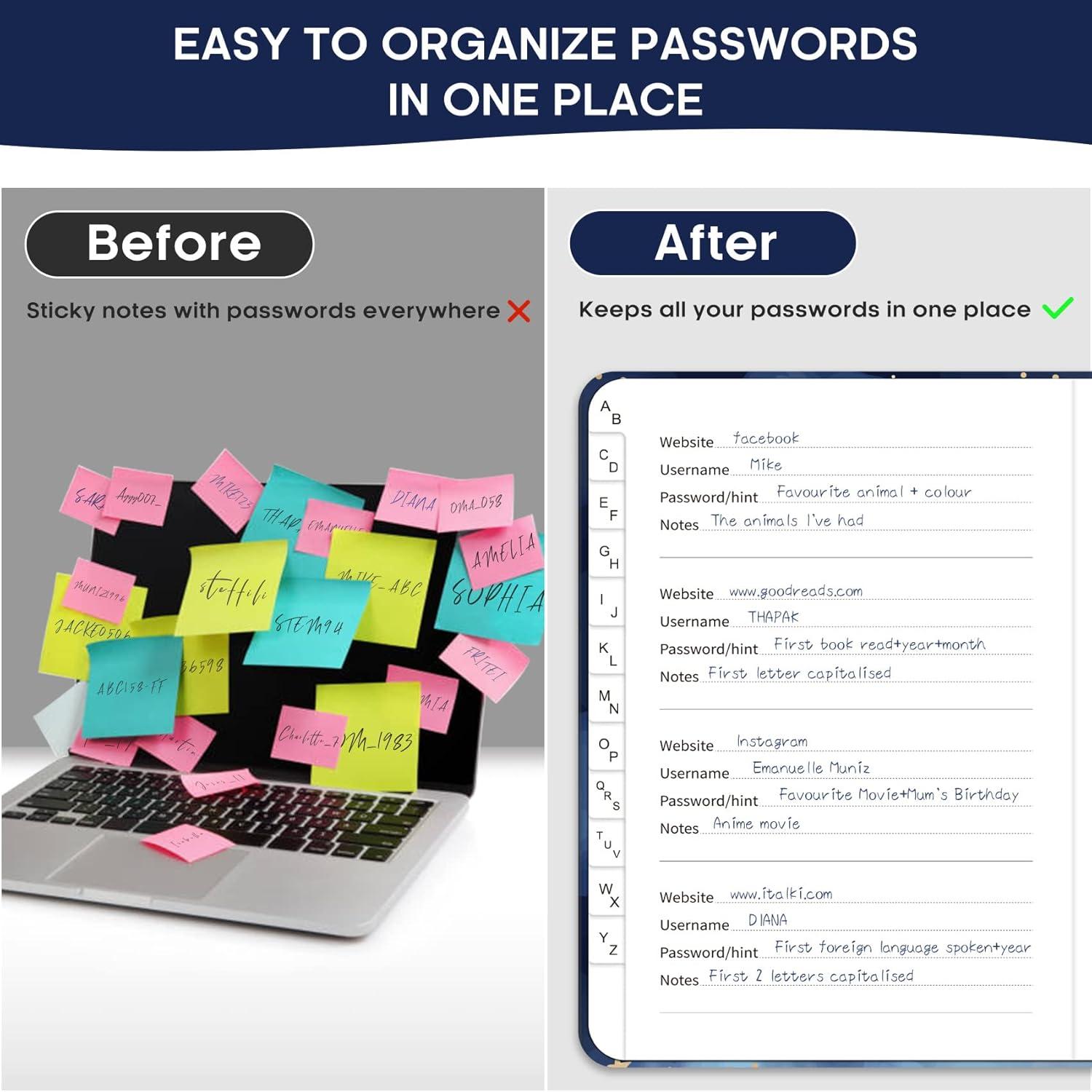 image:imageTaja Password Keeper Book with Alphabetical Tabs Small Password Books for Seniors Password Notebook for Internet Website Address Log in Detail Password Logbook to Help You Stay Organized Rose GoldBYou Are My Star