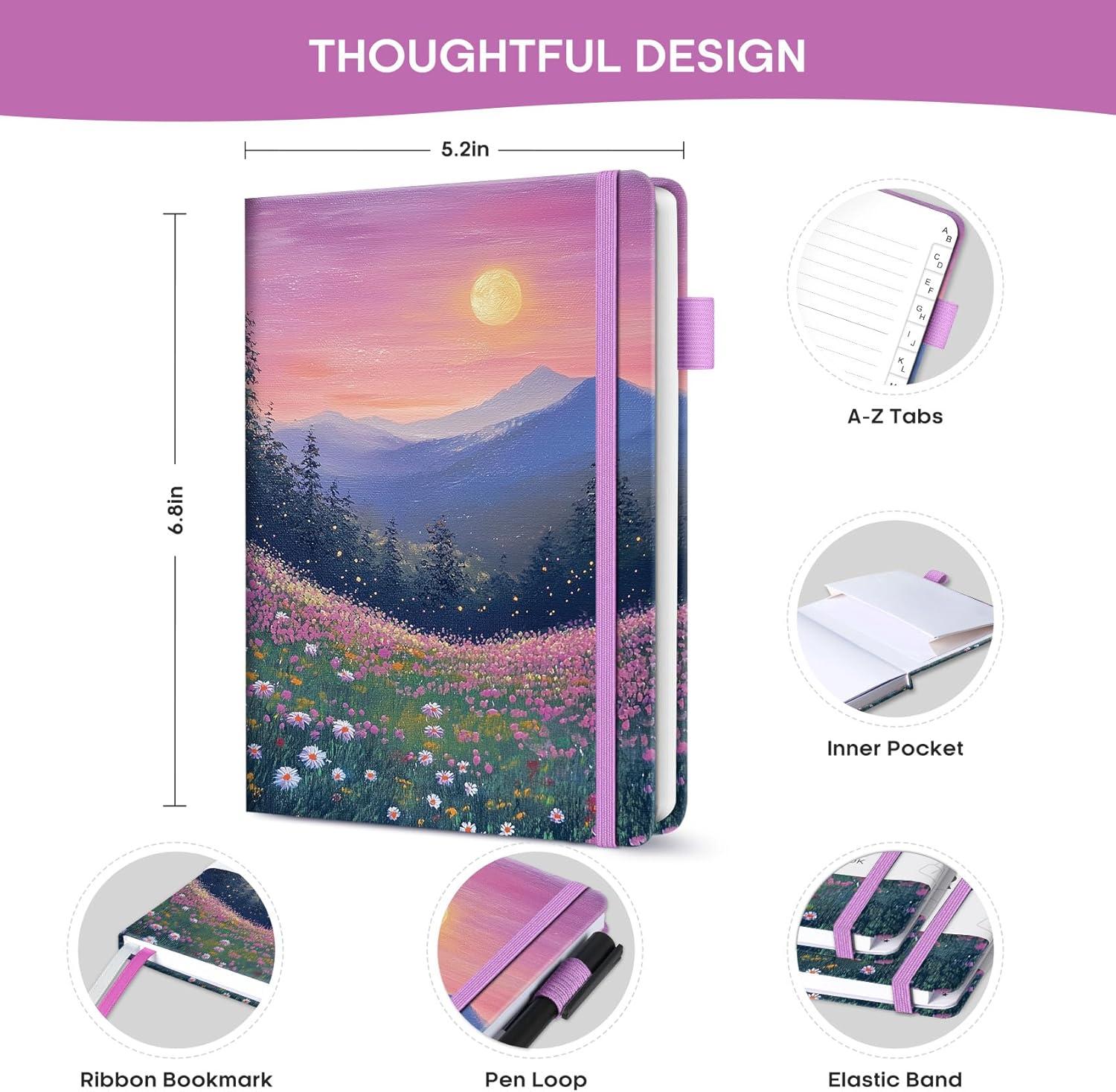 image:imageTaja Password Keeper Book with Alphabetical Tabs Small Password Books for Seniors Password Notebook for Internet Website Address Log in Detail Password Logbook to Help You Stay Organized Rose GoldRTwilight Bloom