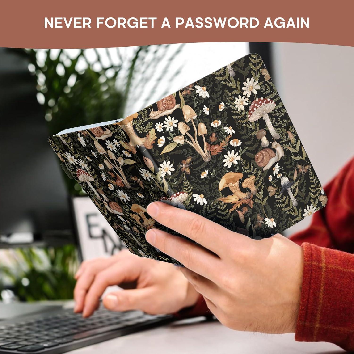 image:imageTaja Password Keeper Book with Alphabetical Tabs Small Password Books for Seniors Password Notebook for Internet Website Address Log in Detail Password Logbook to Help You Stay Organized Rose GoldEMushroom