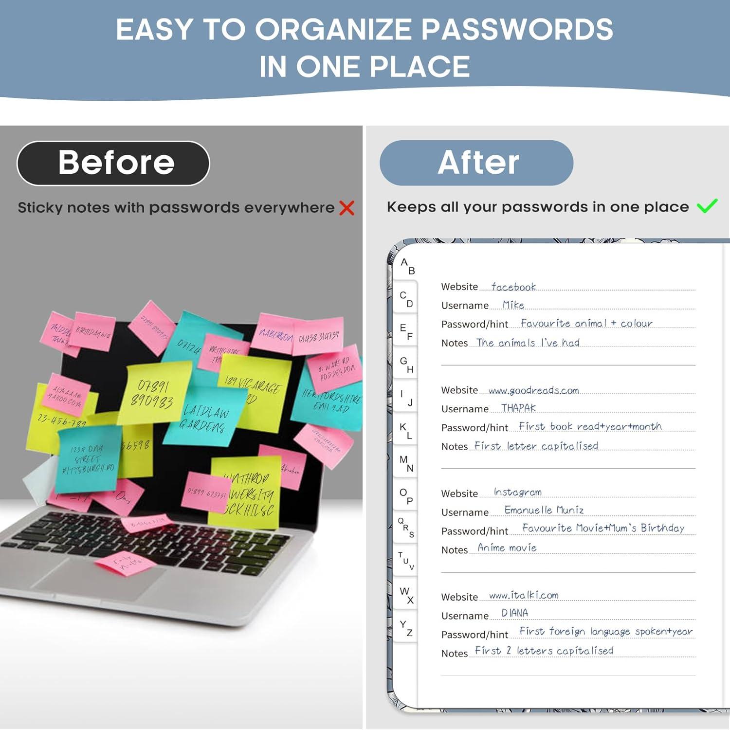 image:imageTaja Password Keeper Book with Alphabetical Tabs Small Password Books for Seniors Password Notebook for Internet Website Address Log in Detail Password Logbook to Help You Stay Organized Rose GoldDButterfly Peony