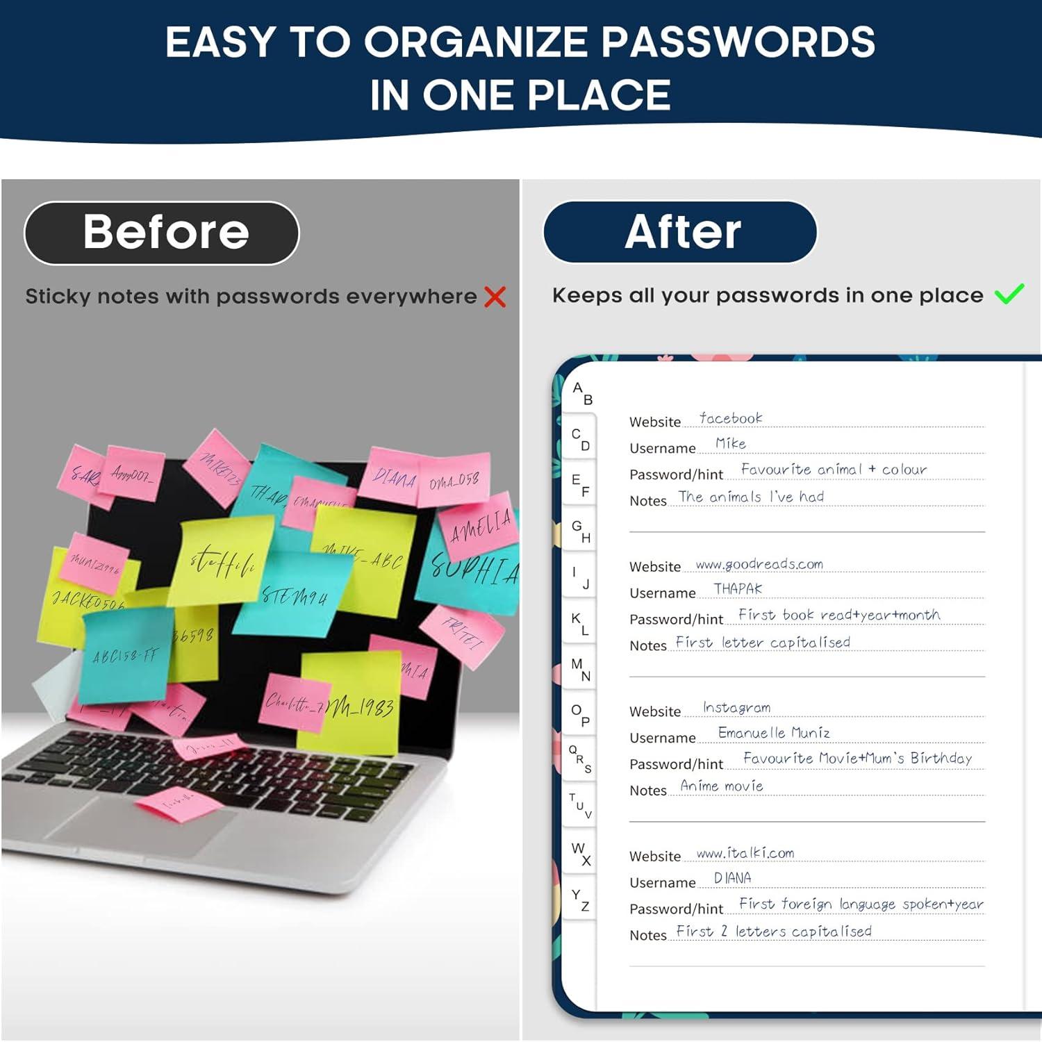 image:imageTaja Password Keeper Book with Alphabetical Tabs Small Password Books for Seniors Password Notebook for Internet Website Address Log in Detail Password Logbook to Help You Stay Organized Rose GoldBSpring Flowers