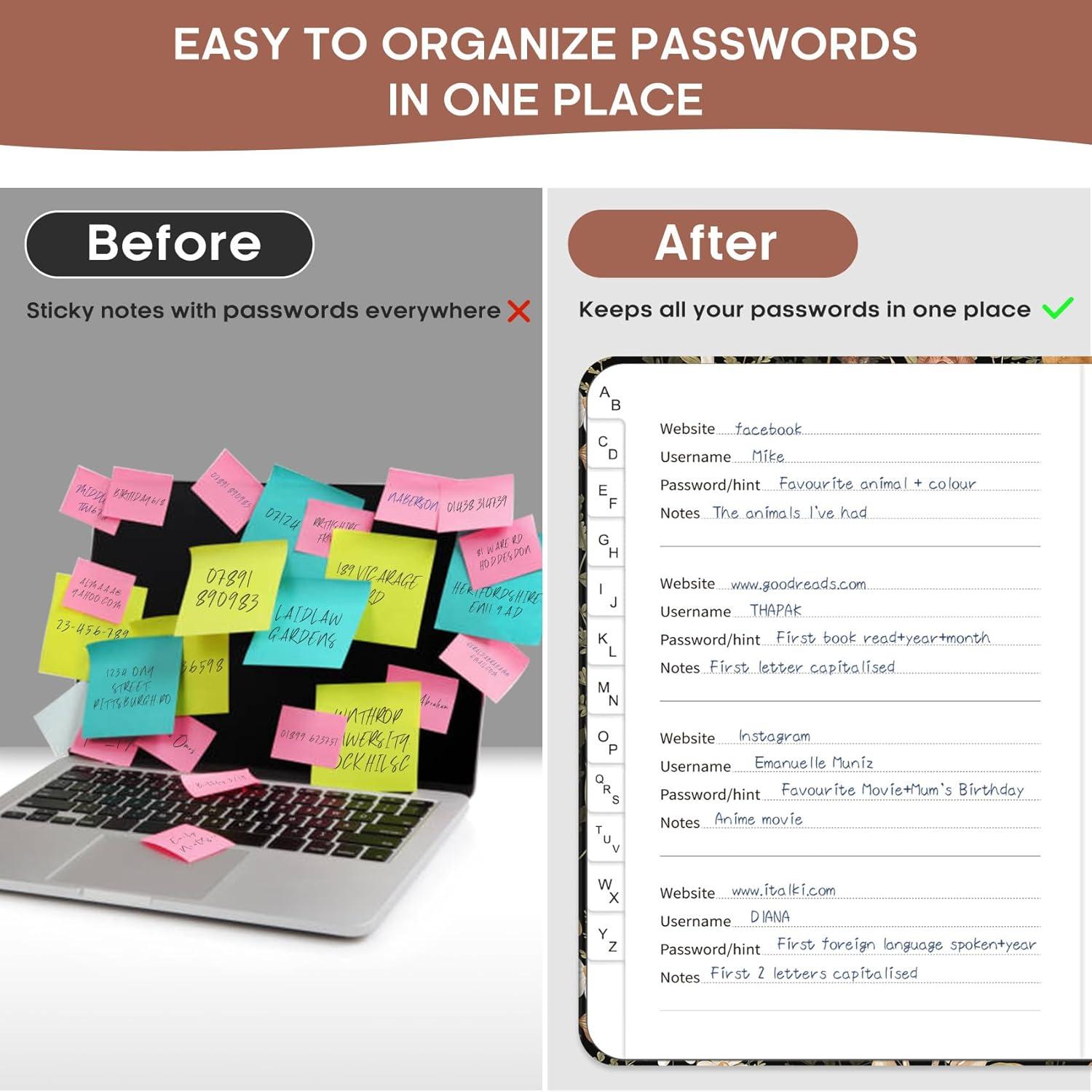 image:imageTaja Password Keeper Book with Alphabetical Tabs Small Password Books for Seniors Password Notebook for Internet Website Address Log in Detail Password Logbook to Help You Stay Organized Rose GoldEMushroom
