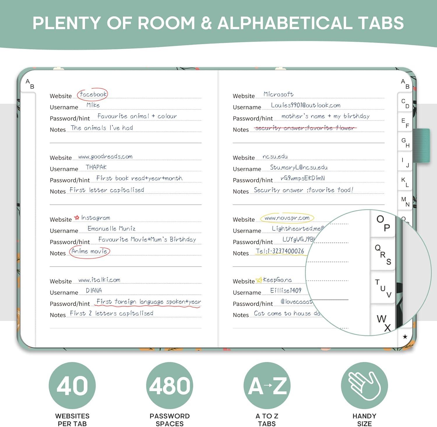 image:imageTaja Password Keeper Book with Alphabetical Tabs Small Password Books for Seniors Password Notebook for Internet Website Address Log in Detail Password Logbook to Help You Stay Organized Rose GoldBLittle Fortune