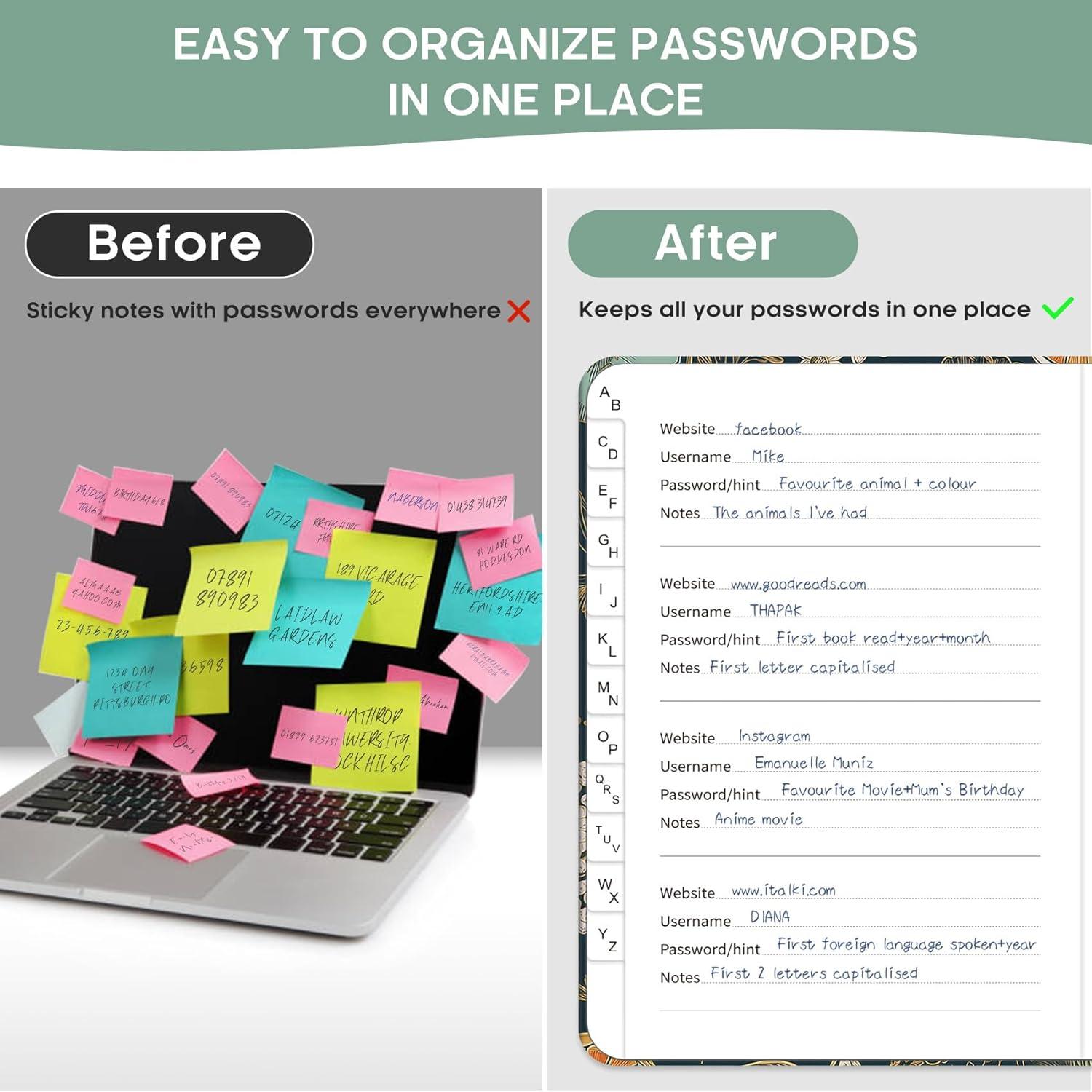 image:imageTaja Password Keeper Book with Alphabetical Tabs Small Password Books for Seniors Password Notebook for Internet Website Address Log in Detail Password Logbook to Help You Stay Organized Rose GoldBCitrus Bloom