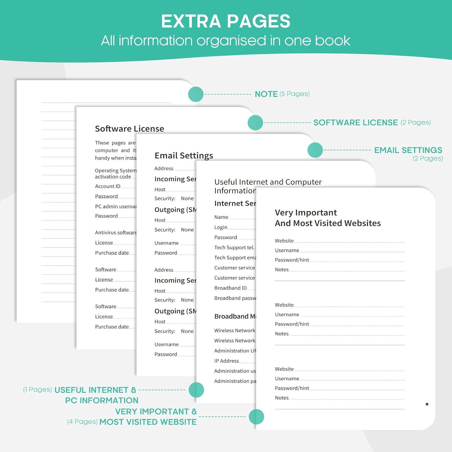image:imageTaja Password Keeper Book with Alphabetical Tabs Small Password Books for Seniors Password Notebook for Internet Website Address Log in Detail Password Logbook to Help You Stay Organized Rose GoldAAquamarine2