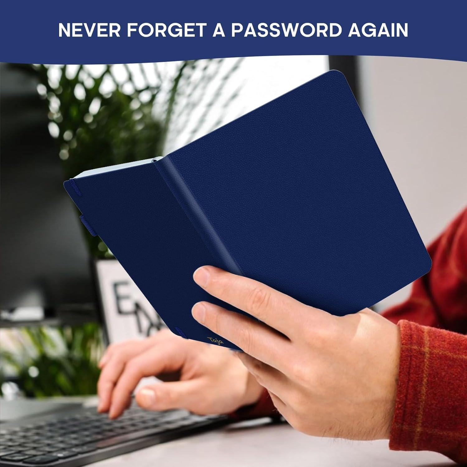 image:imageTaja Password Keeper Book with Alphabetical Tabs Small Password Books for Seniors Password Notebook for Internet Website Address Log in Detail Password Logbook to Help You Stay Organized Rose GoldCCobalt