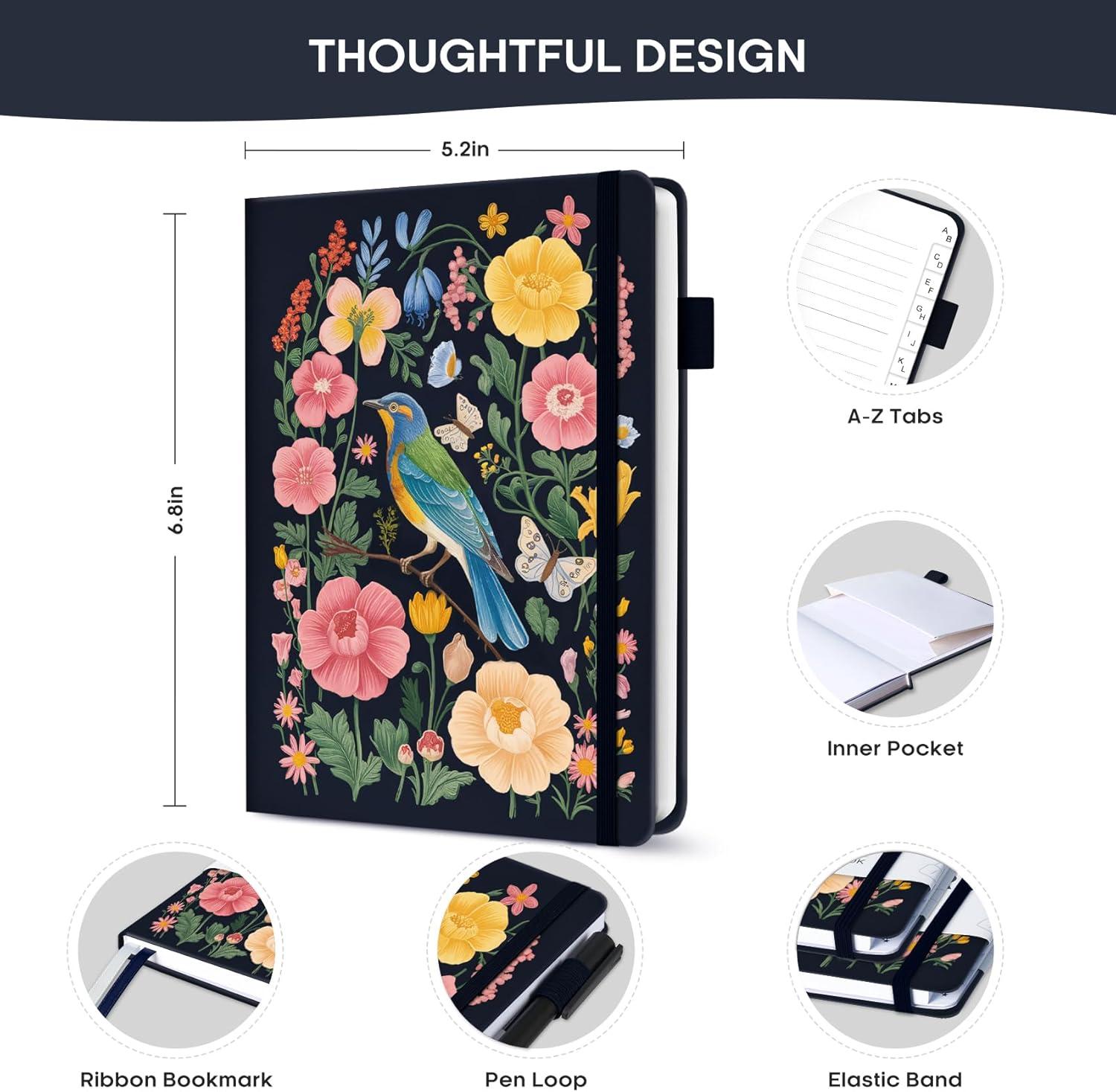 image:imageTaja Password Keeper Book with Alphabetical Tabs Small Password Books for Seniors Password Notebook for Internet Website Address Log in Detail Password Logbook to Help You Stay Organized Rose GoldBGarden Bird