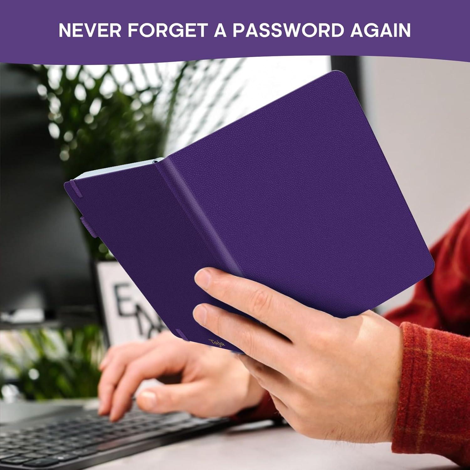 image:imageTaja Password Keeper Book with Alphabetical Tabs Small Password Books for Seniors Password Notebook for Internet Website Address Log in Detail Password Logbook to Help You Stay Organized Rose GoldCPurple