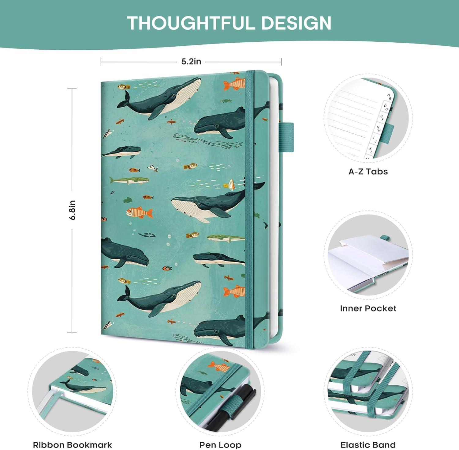 image:imageTaja Password Keeper Book with Alphabetical Tabs Small Password Books for Seniors Password Notebook for Internet Website Address Log in Detail Password Logbook to Help You Stay Organized Rose GoldDDepths Whale