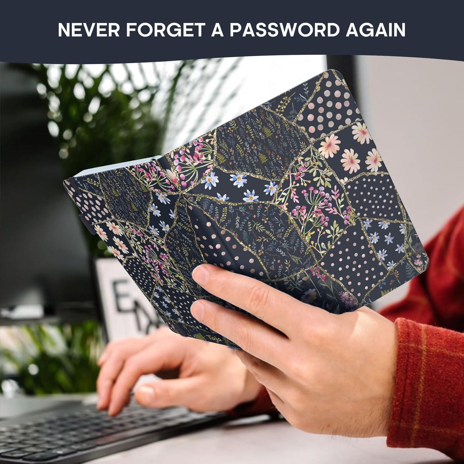 image:imageTaja Password Keeper Book with Alphabetical Tabs Small Password Books for Seniors Password Notebook for Internet Website Address Log in Detail Password Logbook to Help You Stay Organized Rose GoldZPatchwork Floral