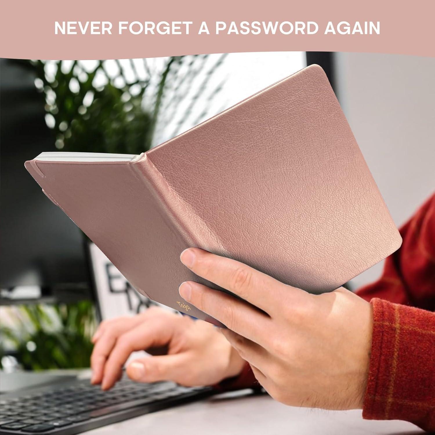 image:imageTaja Password Keeper Book with Alphabetical Tabs Small Password Books for Seniors Password Notebook for Internet Website Address Log in Detail Password Logbook to Help You Stay Organized Rose GoldARose Gold