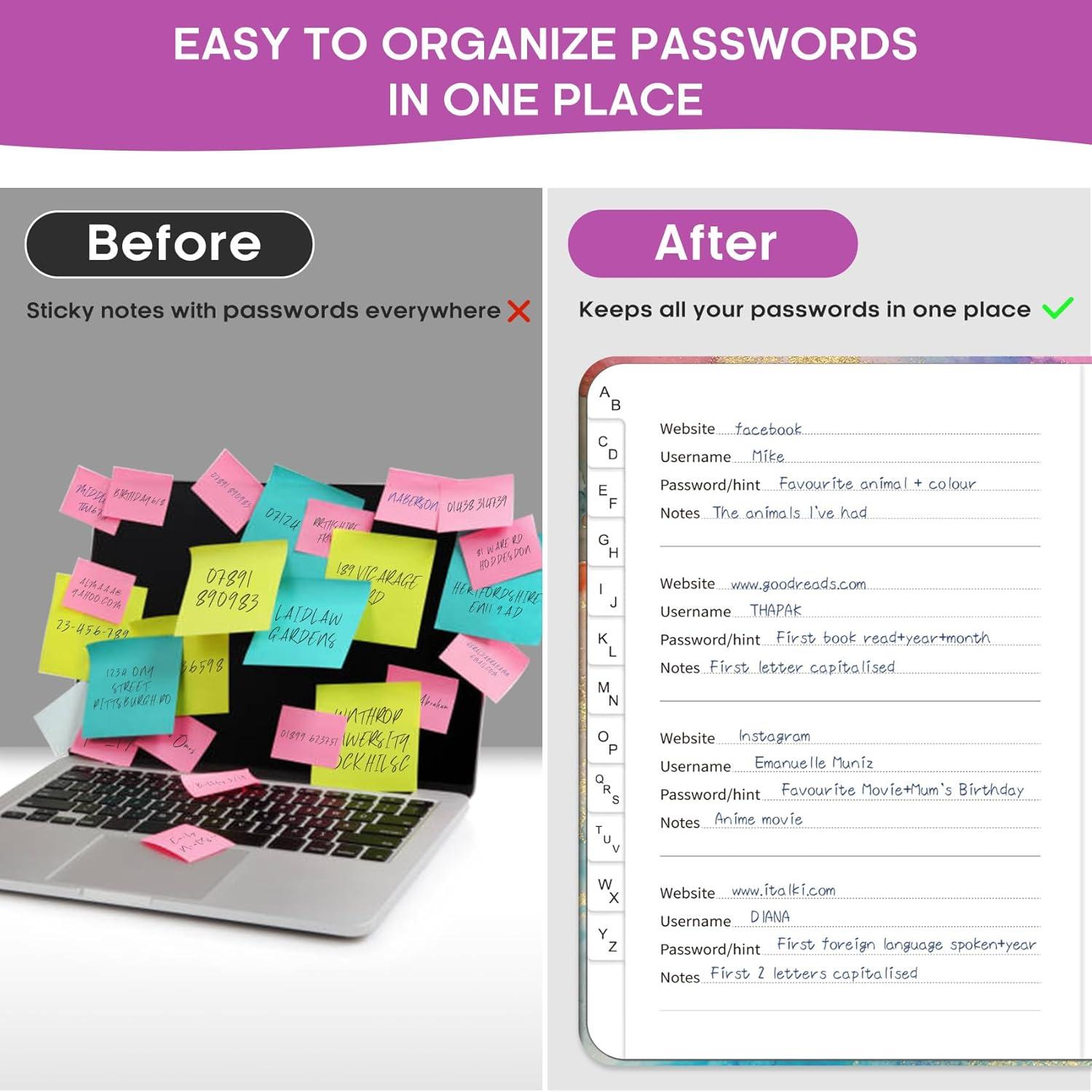 image:imageTaja Password Keeper Book with Alphabetical Tabs Small Password Books for Seniors Password Notebook for Internet Website Address Log in Detail Password Logbook to Help You Stay Organized Rose GoldBColor Splash