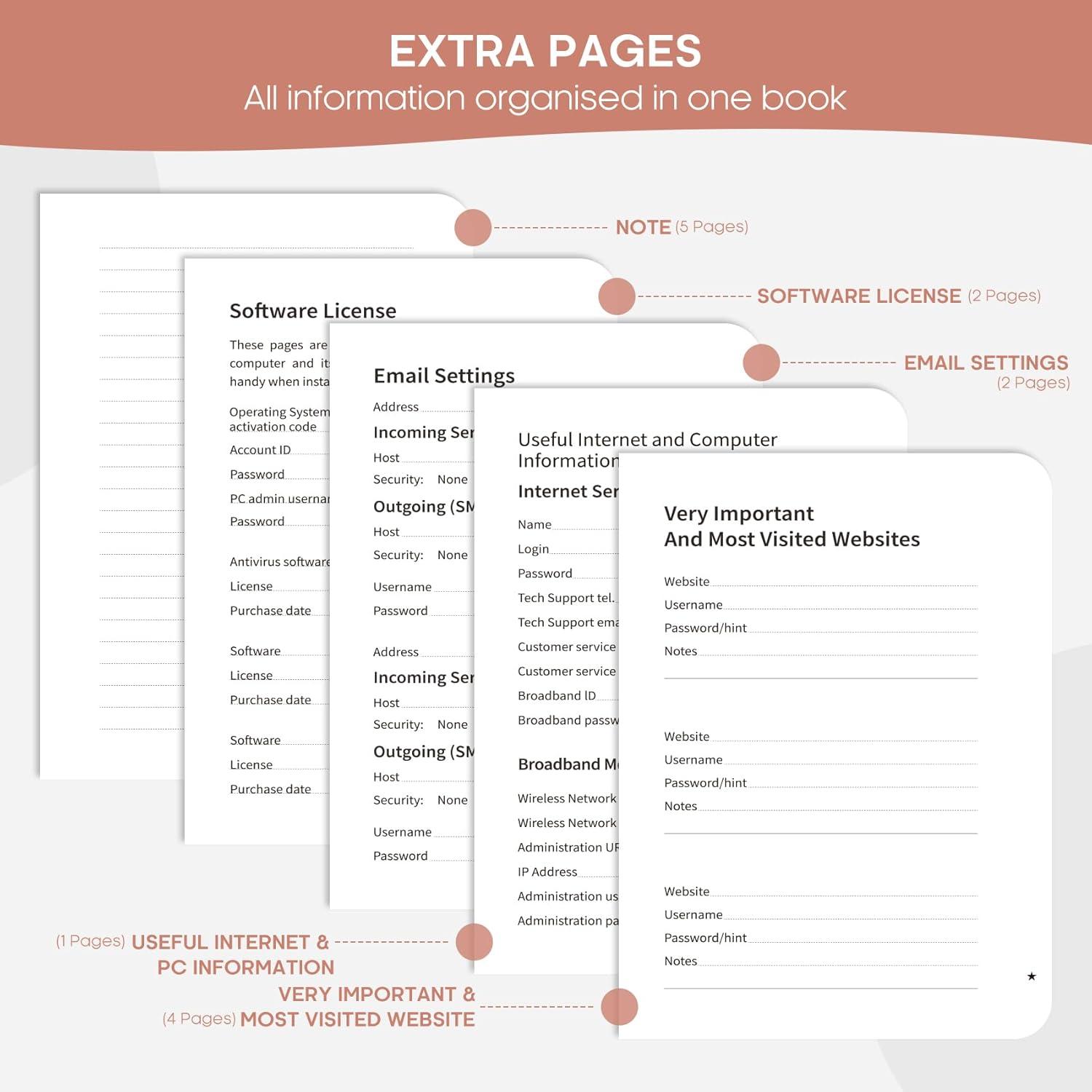 image:imageTaja Password Keeper Book with Alphabetical Tabs Small Password Books for Seniors Password Notebook for Internet Website Address Log in Detail Password Logbook to Help You Stay Organized Rose GoldOSunflower