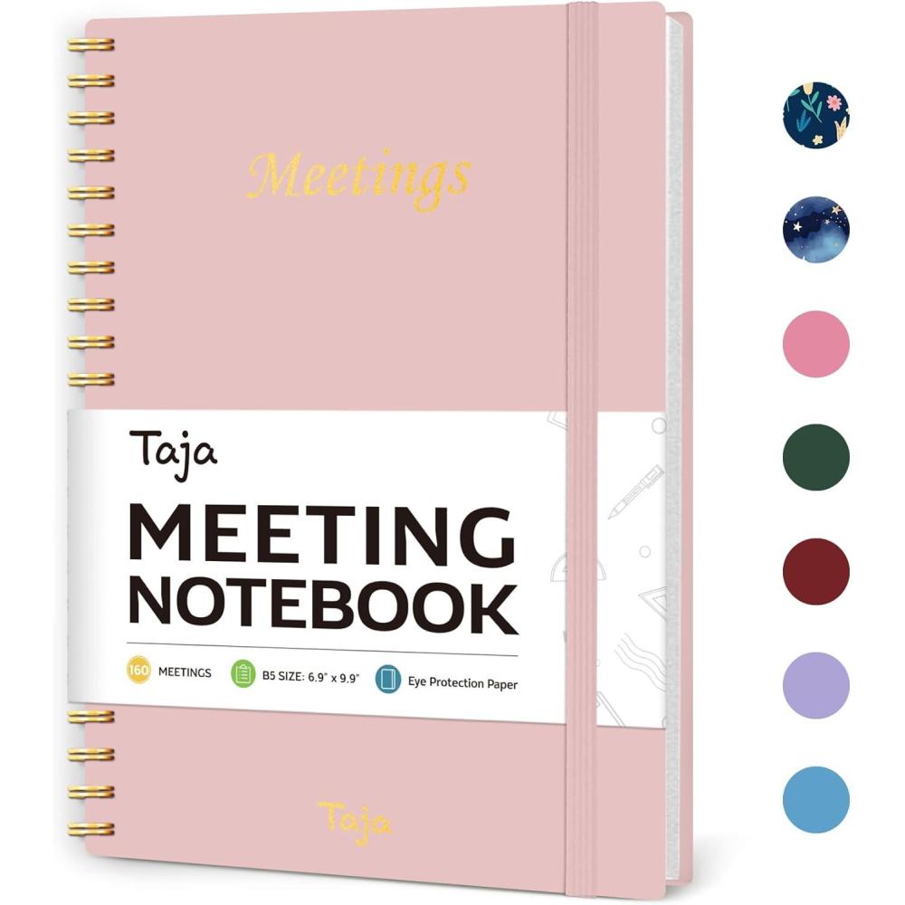 image:imageMeeting Notebook for Work Organization Work Planner Notebook with Action Items Agenda Planner for Note Taking 160 Pages 69 X 99 Project Organizer for Men amp Women PinkaPink
