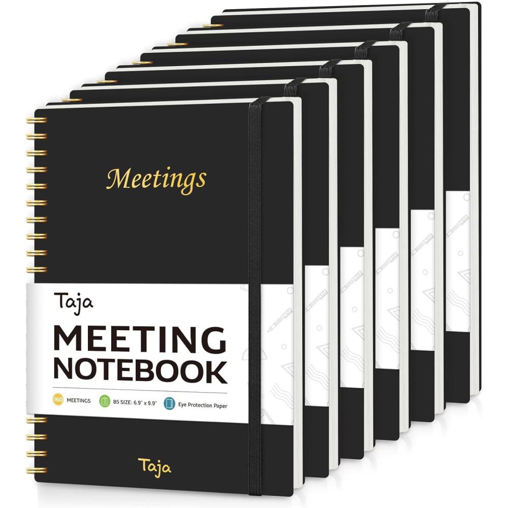 image:imageMeeting Notebook for Work Organization Work Planner Notebook with Action Items Agenda Planner for Note Taking 160 Pages 69 X 99 Project Organizer for Men amp Women PinkcBlack