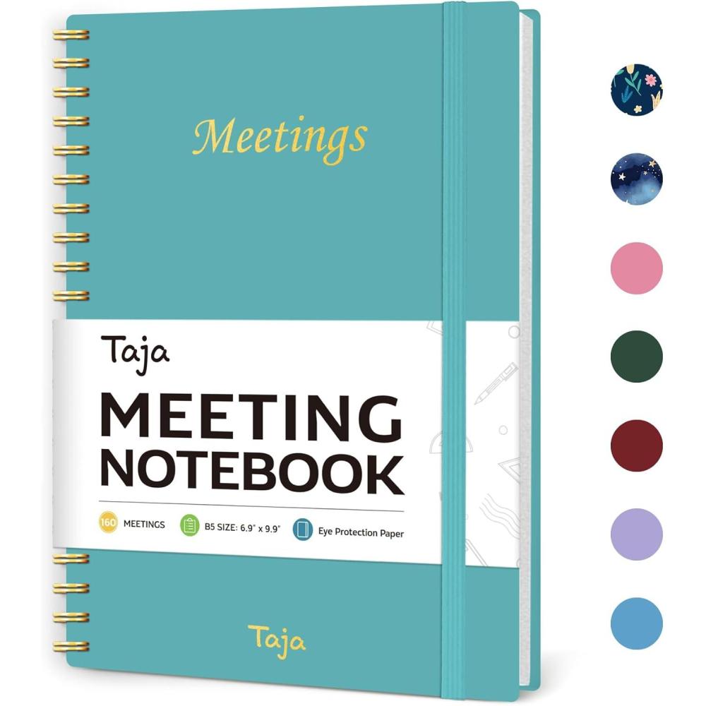 image:imageMeeting Notebook for Work Organization Work Planner Notebook with Action Items Agenda Planner for Note Taking 160 Pages 69 X 99 Project Organizer for Men amp Women PinkbBlue