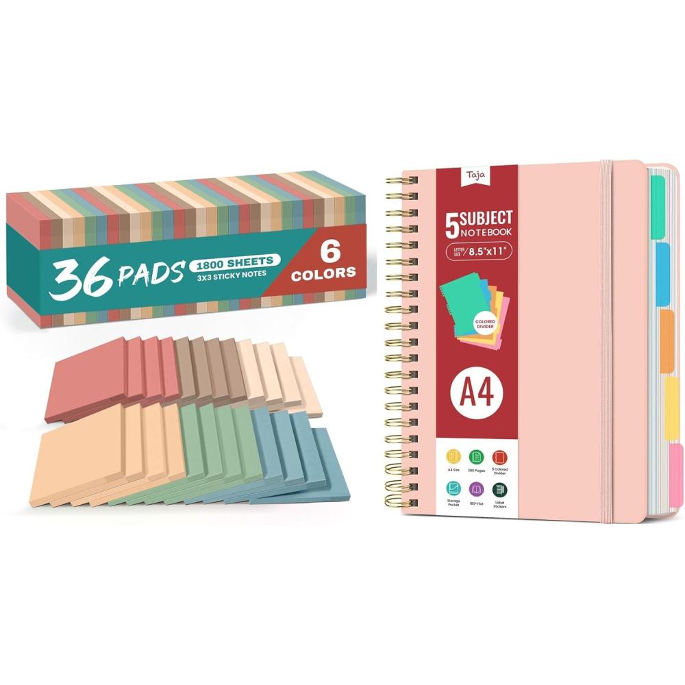 image:imageTaja A4 Subject Notebook and Sticky Notes