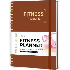 image:imageFitness Workout Journal for Women amp Men A555 x 85 Workout Log Book Planner for Tracking Progress and Achieving Your Wellness GoalsLavenderhRust Brown