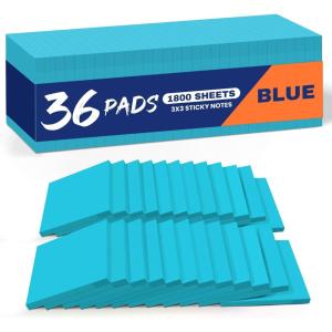 image:imageLined Sticky Notes 36 Pads 3x3 Inches SelfStick Note Pads Perfect for Office Study and Daily Life Organization  VintageBlue