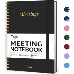 image:imageMeeting Notebook for Work Organization  Work Planner Notebook with Action Items Agenda Planner for Note Taking 160 Pages 69 X 99 Project Organizer for Men amp Women  PinkbBlack