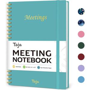 image:imageMeeting Notebook for Work Organization  Work Planner Notebook with Action Items Agenda Planner for Note Taking 160 Pages 69 X 99 Project Organizer for Men amp Women  PinkbBlue