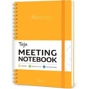 image:imageMeeting Notebook for Work Organization  Work Planner Notebook with Action Items Agenda Planner for Note Taking 160 Pages 69 X 99 Project Organizer for Men amp Women  PinkhYellow