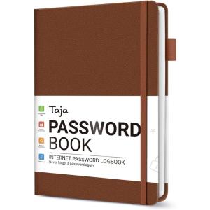 image:imageTaja Password Keeper Book with Alphabetical Tabs Small Password Books for Seniors Password Notebook for Internet Website Address Log in Detail Password Logbook to Help You Stay Organized  Rose GoldBBrown