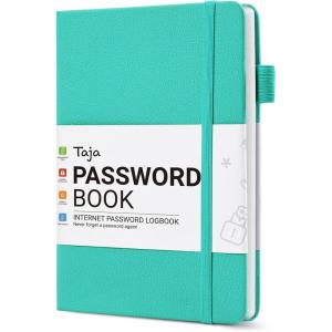 image:imageTaja Password Keeper Book with Alphabetical Tabs Small Password Books for Seniors Password Notebook for Internet Website Address Log in Detail Password Logbook to Help You Stay Organized  Rose GoldAAquamarine2
