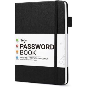 image:imageTaja Password Keeper Book with Alphabetical Tabs Small Password Books for Seniors Password Notebook for Internet Website Address Log in Detail Password Logbook to Help You Stay Organized  Rose GoldBBlack