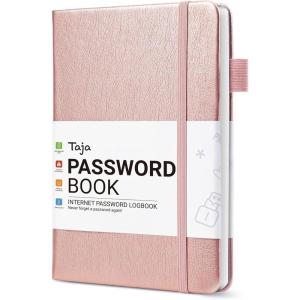image:imageTaja Password Keeper Book with Alphabetical Tabs Small Password Books for Seniors Password Notebook for Internet Website Address Log in Detail Password Logbook to Help You Stay Organized  Rose GoldARose Gold
