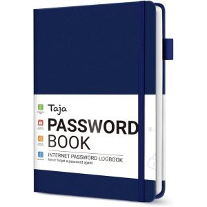 image:imageTaja Password Keeper Book with Alphabetical Tabs Small Password Books for Seniors Password Notebook for Internet Website Address Log in Detail Password Logbook to Help You Stay Organized  Rose GoldCCobalt