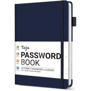 image:imageTaja Password Keeper Book with Alphabetical Tabs Small Password Books for Seniors Password Notebook for Internet Website Address Log in Detail Password Logbook to Help You Stay Organized  Rose GoldBNavy Blue