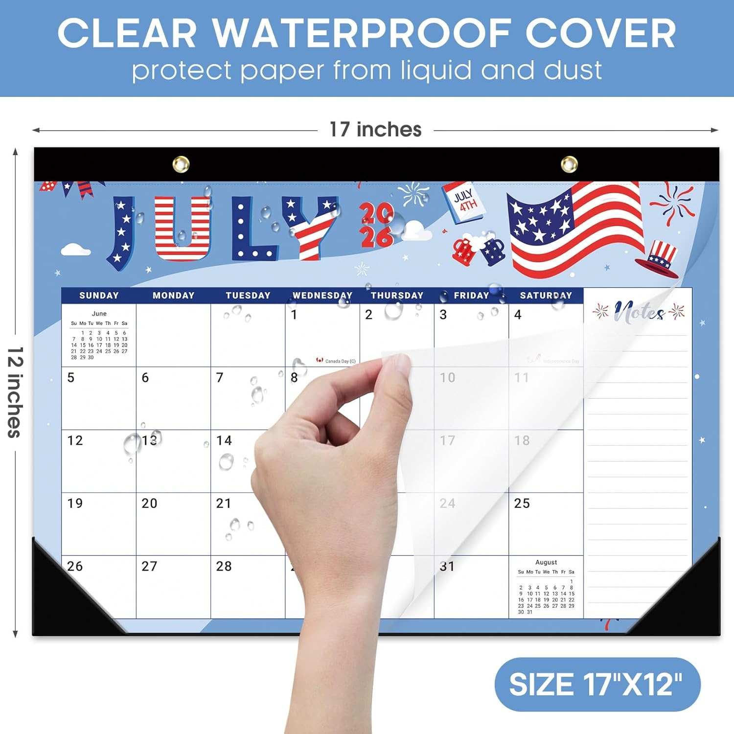 image:imageDesk Calendar 20262027 18Month Calendar Runs from July 2026 to December 2027 Large 17 x 12 Monthly Desktop amp Wall Calendar for Home amp Office FloralcFestival