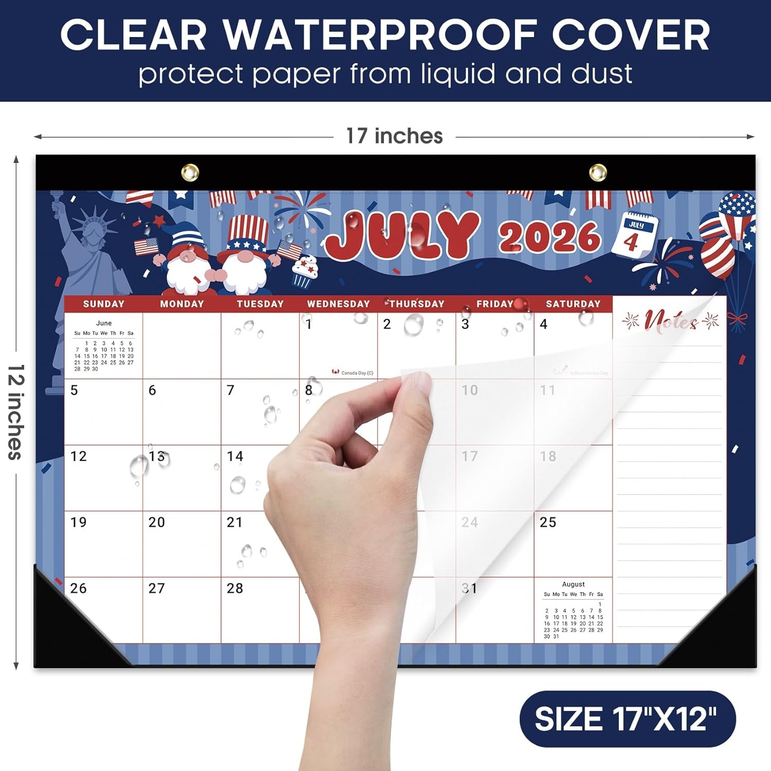 image:imageDesk Calendar 20262027 18Month Calendar Runs from July 2026 to December 2027 Large 17 x 12 Monthly Desktop amp Wall Calendar for Home amp Office FloralfWatercolor Festival