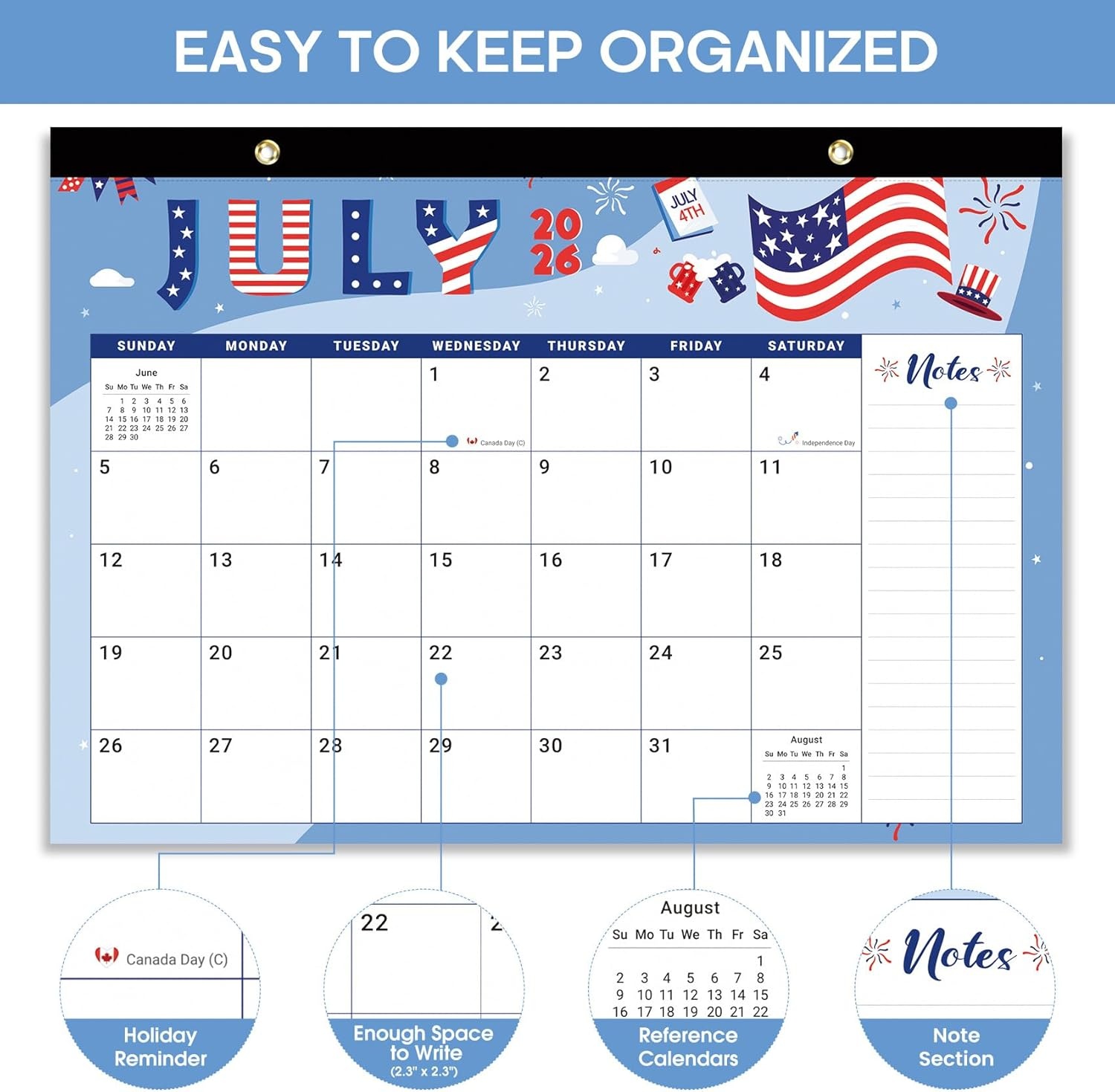 image:imageDesk Calendar 20262027 18Month Calendar Runs from July 2026 to December 2027 Large 17 x 12 Monthly Desktop amp Wall Calendar for Home amp Office FloralcFestival